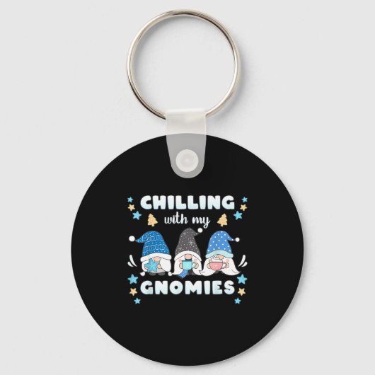 Winter, Funny Nordic Christmas Gnomes Sleutelhanger (Voorkant)