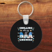 Winter, Funny Nordic Christmas Gnomes Sleutelhanger (Voorkant)