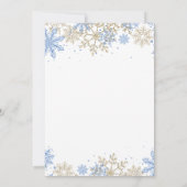 Winter Gala Blauw en Goud Uitnodigen Kaart (Achterkant)