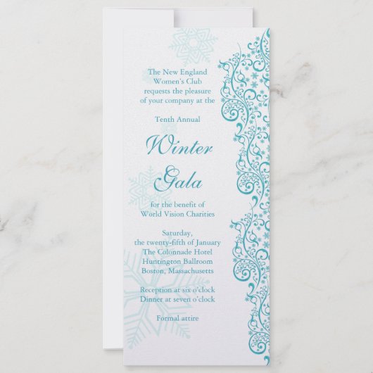 Winter Gala Fundraiser Corporate Party Kaart (Voorkant)