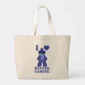 Winter Gamer Frozen Meeple grappig Gezegde Grote Tote Bag (Achterkant)