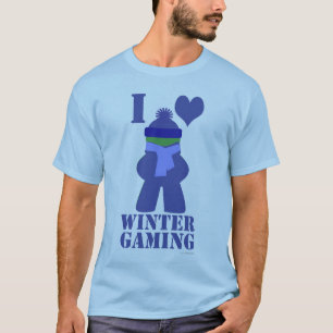 Winter Gamer Frozen Meeple Slogan Fun T-shirt