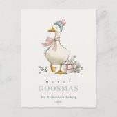 Winter Gans Kerst Merry Goosmas  Briefkaart (Voorkant)