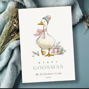 Winter Ganzen Kerst Merry Goosmas Feestdagenkaart