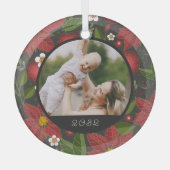 Winter Garden | Aangepaste foto's en jaar Glas Ornament (Voorkant)