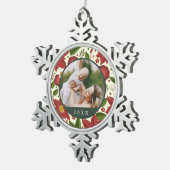 Winter Garden | Aangepaste foto's en jaar Tin Sneeuwvlok Ornament (Rechts)