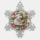 Winter Garden | Aangepaste foto's en jaar Tin Sneeuwvlok Ornament (Voorkant)