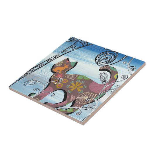 Winter Garden Cat Tegeltje (Zijkant)