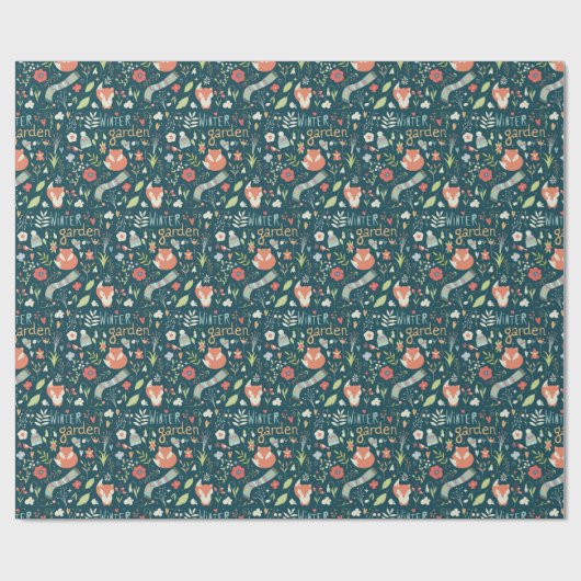 Winter Garden Fox Cadeaupapier (Vlak)