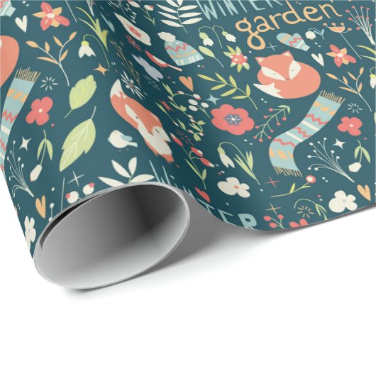 Winter Garden Fox Cadeaupapier (Rol Hoek)