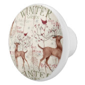 Winter Garden Holiday Reindedarontwerp Keramische Knop (Rechts)