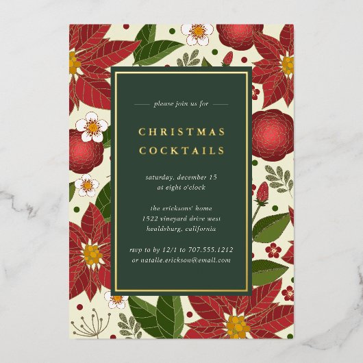 Winter Garden | Kerstcocktail Folie Uitnodiging (Voorkant)