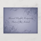 Winter Garden Metallic Blue Wedding Response/RVSP Uitnodiging Briefkaart (Voorkant)