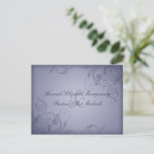 Winter Garden Metallic Blue Wedding Response/RVSP Uitnodiging Briefkaart (Staand voorkant)