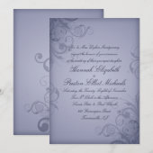 Winter Garden Metallic Blue Winter Weduwen Kaart (Voorkant / Achterkant)