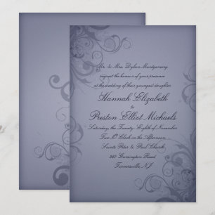 Winter Garden Metallic Blue Winter Weduwen Kaart