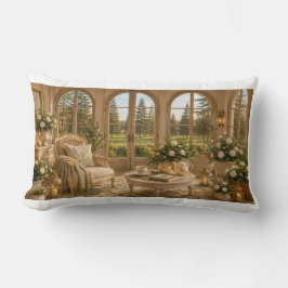 Winter Garden Pillow | Romantic Botanical Window & Kussen