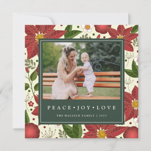 Winter Garden | Square Holiday-fotokaart Feestdagenkaart (Voorkant)