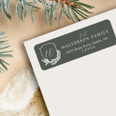Winter Garland kalligrafie Script Monogram Crest Etiket