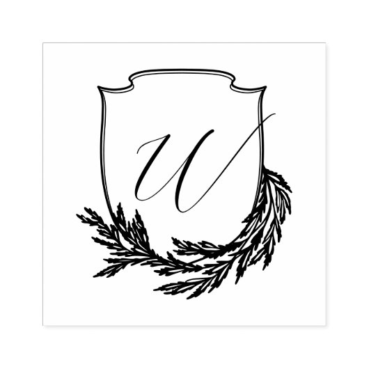Winter Garland kalligrafie Script Monogram Crest Rubberstempel (Afrduk)