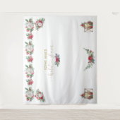 Winter Garland Kerst Bruidsfeest Foto Achtergrond Wandkleed (Voorkant)