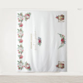 Winter Garland Kerst Zoete Zestien Foto Achtergron Wandkleed (Voorkant)