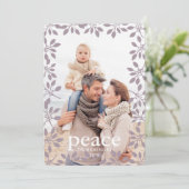 Winter Garland Peace Holiday Fotokaart Feestdagenkaart (Staand voorkant)