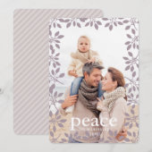 Winter Garland Peace Holiday Fotokaart Feestdagenkaart (Voorkant / Achterkant)