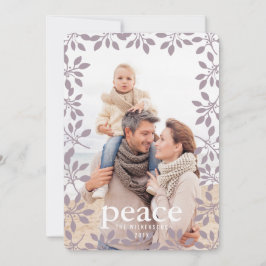 Winter Garland Peace Holiday Fotokaart Feestdagenkaart