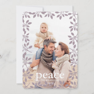 Winter Garland Peace Holiday Fotokaart Feestdagenkaart