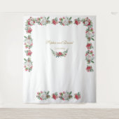 Winter Garland Xmas Weddenschap Foto Booth Backdro Wandkleed (Voorkant)