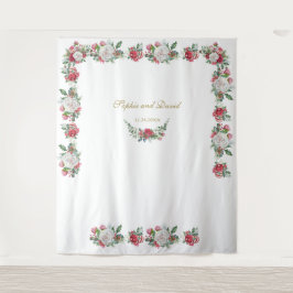 Winter Garland Xmas Weddenschap Foto Booth Backdro Wandkleed