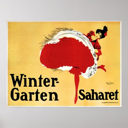 Winter Garten Saharet Cabaret Dancer Old Theater Poster (Voorkant)