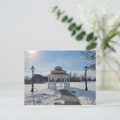 Winter Gazebo Taylor Michigan Postcard Feestdagenkaart (Staand voorkant)