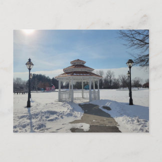 Winter Gazebo Taylor Michigan Postcard Feestdagenkaart