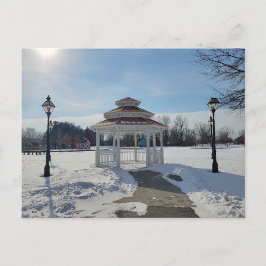 Winter Gazebo Taylor Michigan Postcard Feestdagenkaart (Voorkant)