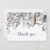 Winter gebladerte, bessen, Holly Party Bedankkaart (Voorkant)