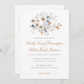 Winter gebladerte Elegant script alles in één brui Kaart (Voorkant / Achterkant)