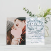 Winter gebladerte foto alles in een bruiloft kaart (Staand voorkant)