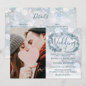 Winter gebladerte foto alles in een bruiloft kaart (Voorkant / Achterkant)