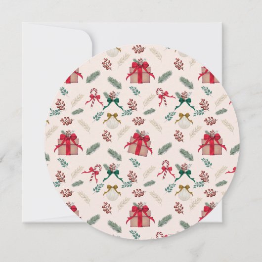 Winter gebladerte kerstcadeaus krans kaart (Achterkant)