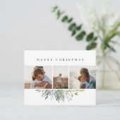 Winter gebladerte Kerstmis Fotocollage Feestdagenkaart (Staand voorkant)