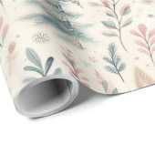 Winter gebladerte Kerstmis verpakken papier (Rol Hoek)