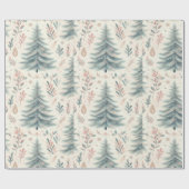 Winter gebladerte Kerstmis verpakken papier (Vlak)