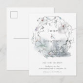 Winter gebladerte namen bruiloft opslaan van de da uitnodiging briefkaart (Voorkant / Achterkant)