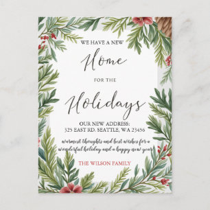 Winter gebladerte Nieuw Home Vakantie Verhuizen Briefkaart