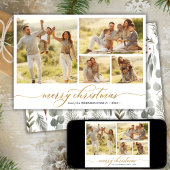 Winter gebladerte Script 4 Fotocollage Kerstmis Feestdagenkaart