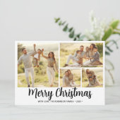 Winter gebladerte Script 4 Fotocollage Kerstmis Feestdagenkaart (Staand voorkant)