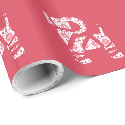 Winter gebreid Kerstmis Yule Bock Wrapping Papier (Rol Hoek)