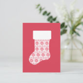 Winter gebreide kerst kous Briefkaart (Staand voorkant)